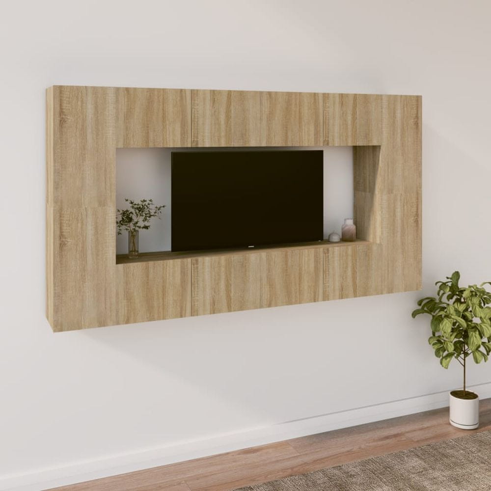 Vidaxl 8-dielna súprava TV skriniek dub sonoma spracované drevo